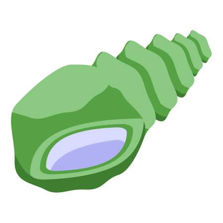 Green sea shell icon isometric vector. Marine element. Aquatic animalのイラスト素材