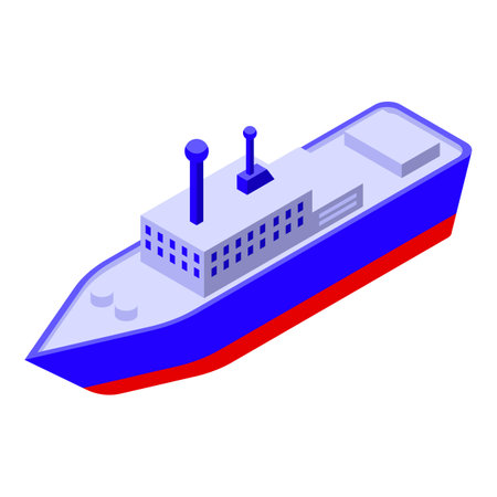 Arctic exploration ship icon isometric vector. Ice breaker. Big transportのイラスト素材