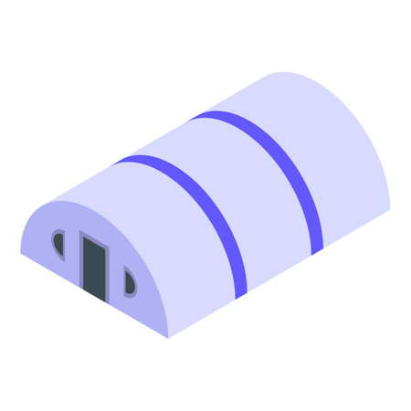Arctic exploration base icon isometric vector. North research. Cold weatherのイラスト素材