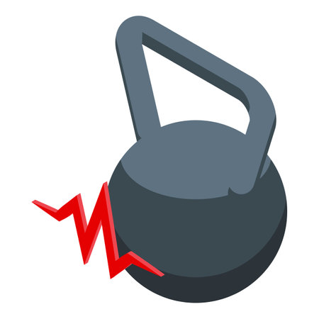 Metal kettlebell icon isometric vector. Sport power. Training heavy weightのイラスト素材