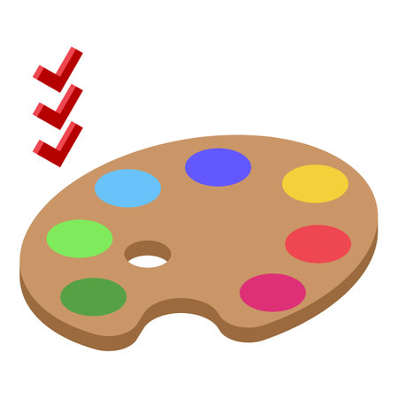 Colorful wooden palette icon isometric vector. Art paint craft. Object oilのイラスト素材