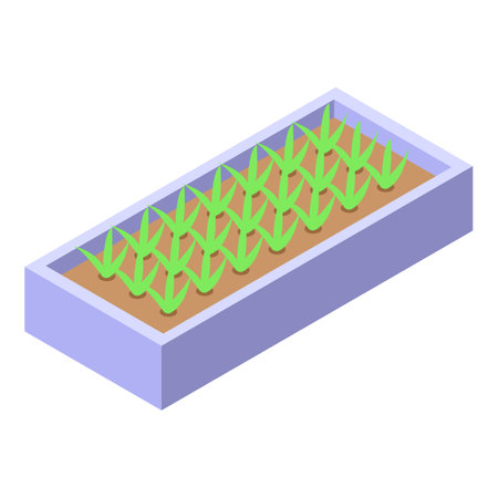 Balcony gardening box icon isometric vector. Flower plant. Exterior decorationのイラスト素材