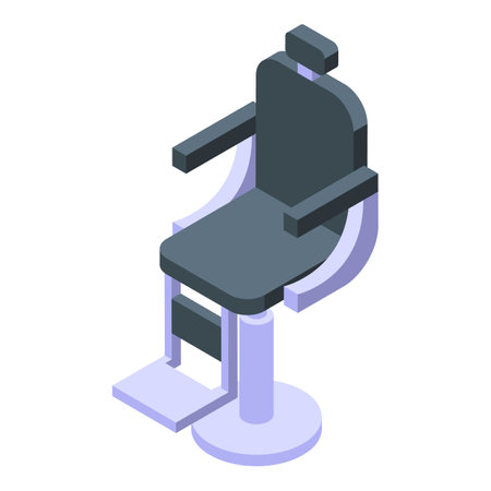 Modern barber chair icon isometric vector. Steel material tool. Salon haircutのイラスト素材