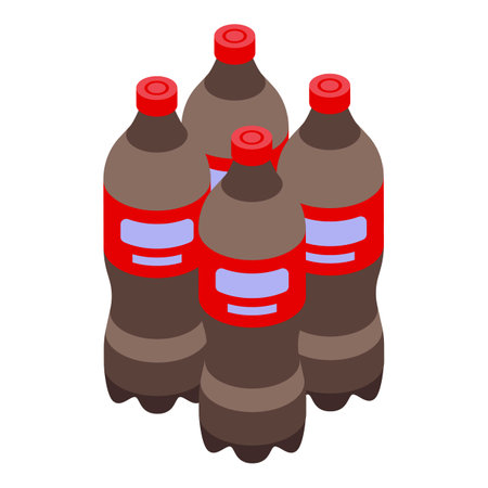 Soda drink bottles icon isometric vector. Fresh beverage. Juice pot waterのイラスト素材