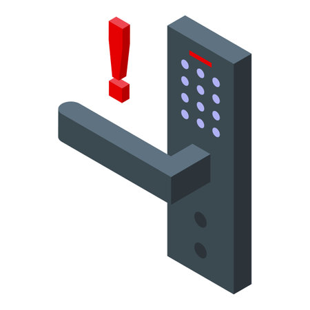 Door access error icon isometric vector. Blocked entry password. Wrong security codeのイラスト素材