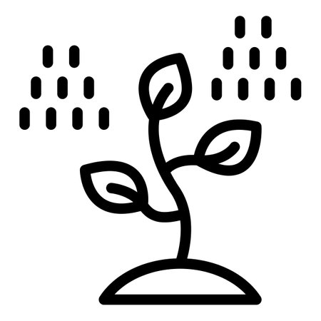 Plant growth pesticide care icon outline vector. Spraying farm crops. Plantation fertilize liquidのイラスト素材
