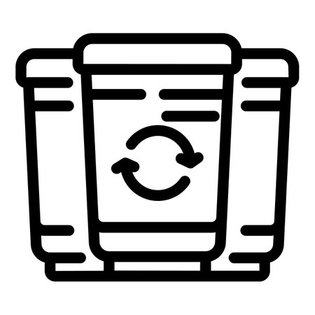 Processing waste materials icon outline vector. Trash recycling. Rubbish sorting segregationのイラスト素材