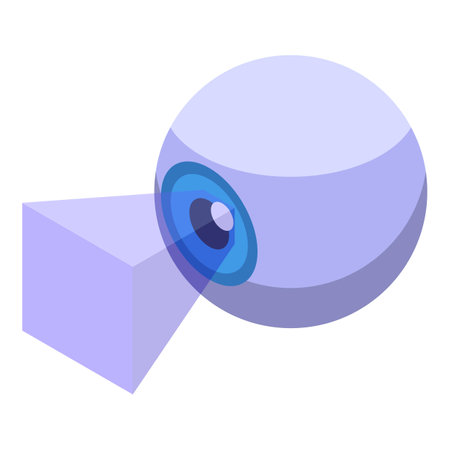 3d render of a purple sphere and cube with dynamic shadows in an isometric viewのイラスト素材