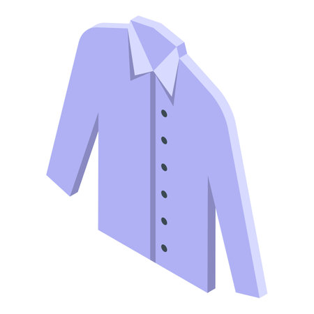 Vector graphic of a buttondown lilac shirt in isometric view, perfect for fashion designsのイラスト素材