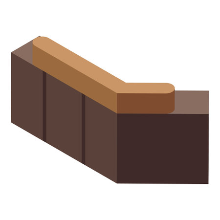 Isometric vector illustration of a delicious chocolate bar with a bite taken out, isolated on a minimal and stylish background. Perfect for confectionery or foodrelated graphic design projectsのイラスト素材