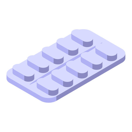 3d isometric illustration of a medication blister pack, ideal for healthcare themesのイラスト素材