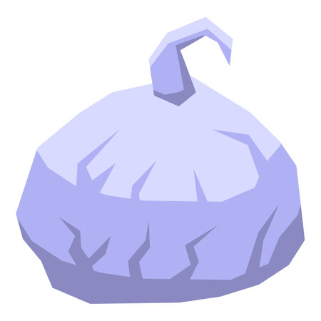 Vector graphic of a stylized purple pumpkin with a playful design, perfect for halloween themesのイラスト素材