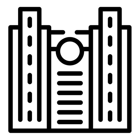 Iceland famous landmark icon outline vector. Island glacial adventure. Norse historical landmarkのイラスト素材