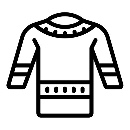 Nordic warm clothes icon outline vector. Iceland clothing. Traditional Norse sweater fashionのイラスト素材