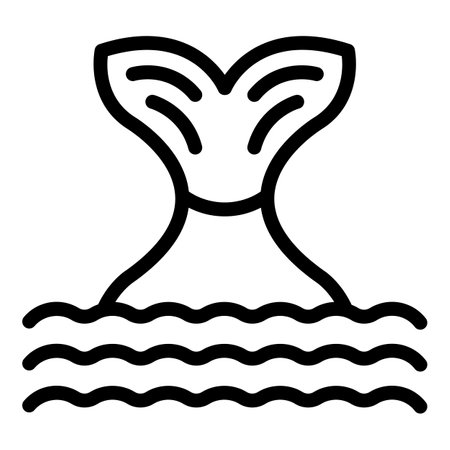 Iceland whale icon outline vector. Whales watching trip. Nordic glacial adventureのイラスト素材