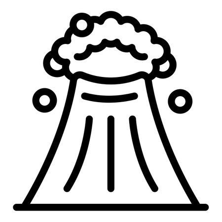 Iceland volcano icon outline vector. Volcanic landscape. Tourist natural famous attractionのイラスト素材