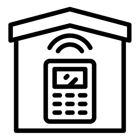 Home wireless control icon outline vector. Innovative technology. Indoor smart installationのイラスト素材