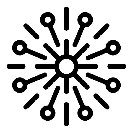 Black and white digital graphic of a simplistic sunburst or starburst design, ideal for various creative projectsのイラスト素材