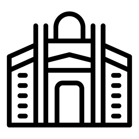 Modern urban architectural building line icon in a sleek and contemporary style, perfect for web, app, and graphic design projectsのイラスト素材