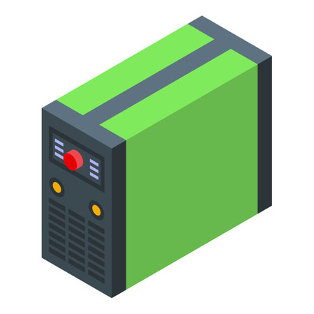 3d render of a portable power bank with led indicators, in isometric styleのイラスト素材