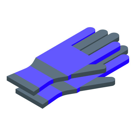 Vector illustration of a pair of blue safety gloves, ideal for manual work protectionのイラスト素材