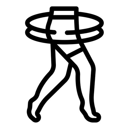 Simple line drawing of legs using a hoop, isolated on white backgroundのイラスト素材