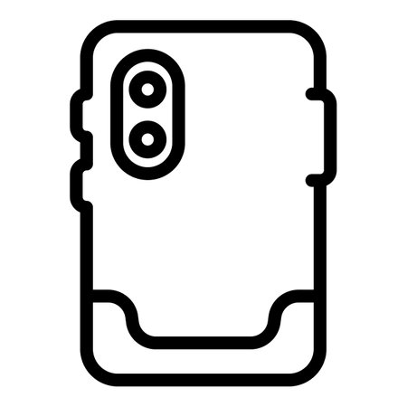 Elegant and minimalistic smartphone case line icon in black and white for modern mobile device protection illustrationのイラスト素材