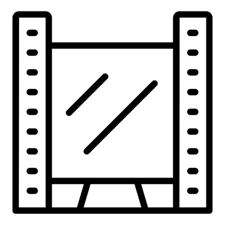 Film strip icon illustration for cinema and movie industry with black and white reel, video, and media entertainment graphicのイラスト素材