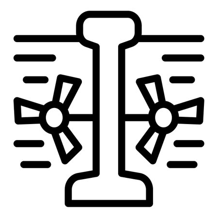 Simplified icon depicting traffic signal with two side lights in a stark black and whiteのイラスト素材