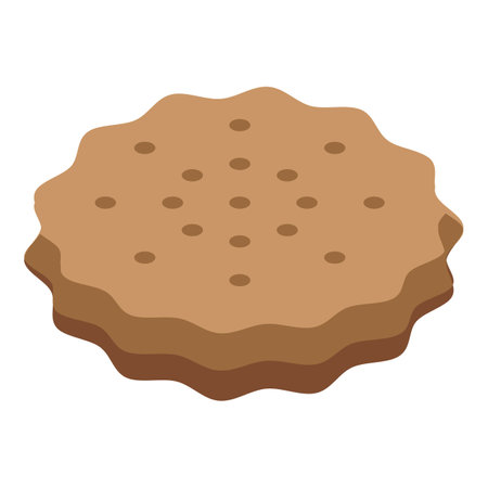 Round wheat cracker with small holes is looking deliciousのイラスト素材
