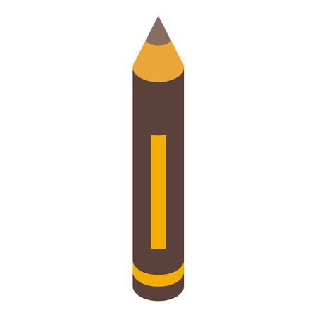 Short wooden pencil with eraser isometric style isolated on white backgroundのイラスト素材