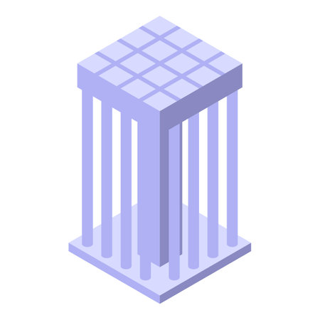 Ancient building with columns is getting restored by construction workersのイラスト素材