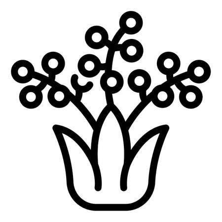 Minimalist line art illustration of a plant with berriesのイラスト素材