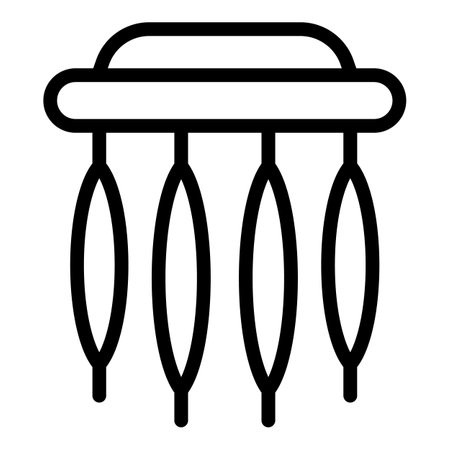 Simple black and white line drawing of a hair clip, useful for websites or apps involving beauty or fashionのイラスト素材