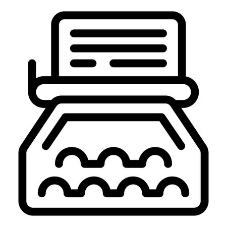 Icon of a vintage mechanical typewriter with a sheet of paper for writing novels, stories, or poemsのイラスト素材