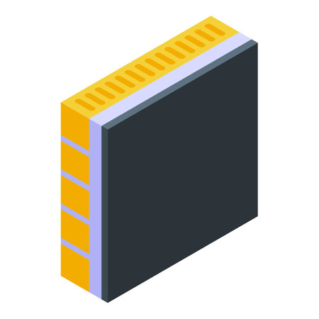 This isometric icon showcases a computer processor chip, symbolizing processing power and technological advancementのイラスト素材