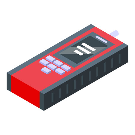 Electronic distance meter showing measurement result on display, modern measurement technologiesのイラスト素材