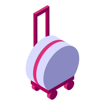 Round bale of hay being transported, agricultural machinery working on field, farming isometric iconのイラスト素材