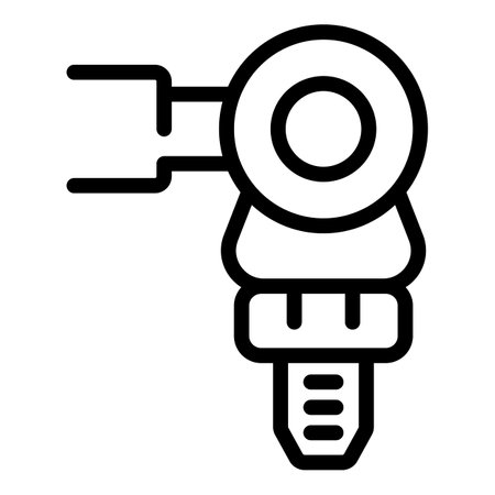 Round grinding machine is operating with a rotating disc to smooth out surfacesのイラスト素材