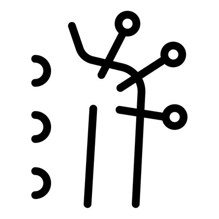 Black icon of acupuncture needles stimulating blood flowのイラスト素材