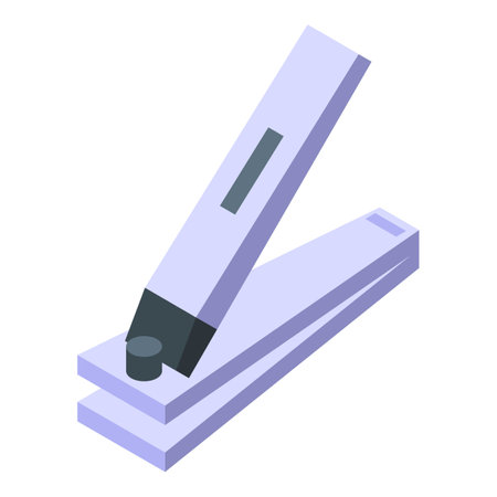 Steel nail clipper opening its jaws for nail trimmingのイラスト素材