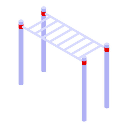 Metal wall bars for workout standing on the ground, sport equipment for home and gymのイラスト素材