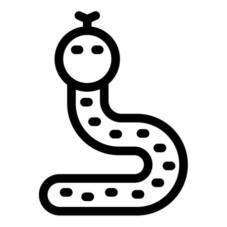 Black mamba snake crawling with its tongue out in a simple line icon styleのイラスト素材