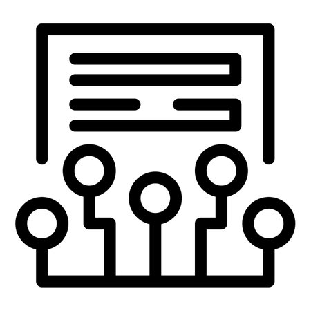 Icon of a document management system connecting multiple users to a central data sourceのイラスト素材