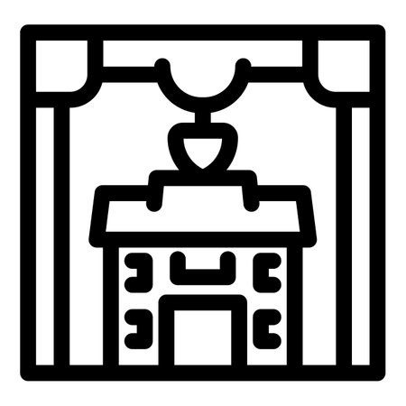 Crane is lifting a house during a home moving processのイラスト素材