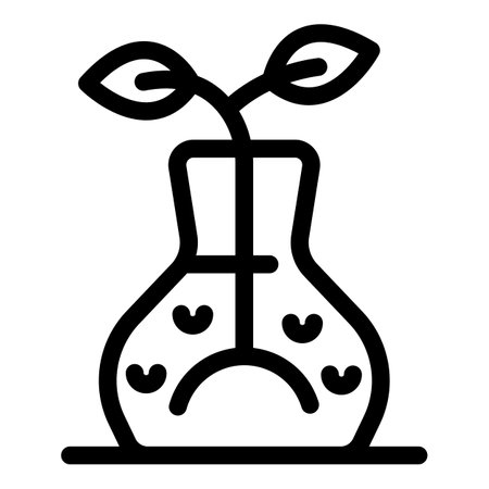 New plant species is growing inside of a glass flask in a laboratory experimentのイラスト素材