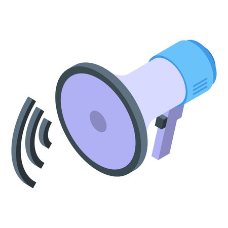 Megaphone is making an announcement with sound wavesのイラスト素材