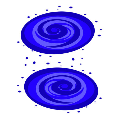 Two blue spirals spinning and creating a powerful energy vortexのイラスト素材