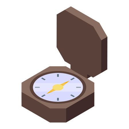 Open compass pointing north, guiding adventurers and explorers on their journeysのイラスト素材