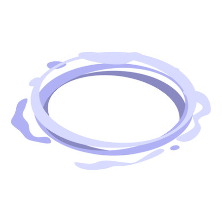 Simple illustration of a blue circle forming a wavy shape, resembling a splash of water, milk or paintのイラスト素材